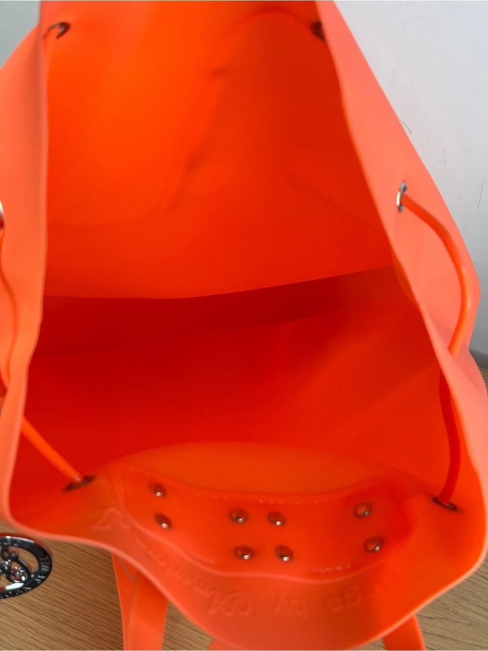 American Jewel Neon Orange Yummy Gummy Silicone Drawstring Backpack